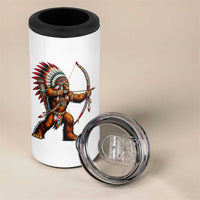 Native American Bigfoot Chief 4 in 1 Can Cooler Tumbler Forest Warrior Pride Graphic