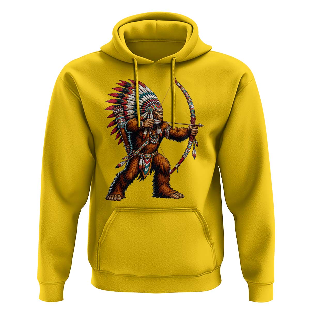 Native American Bigfoot Chief Hoodie Forest Warrior Pride Graphic