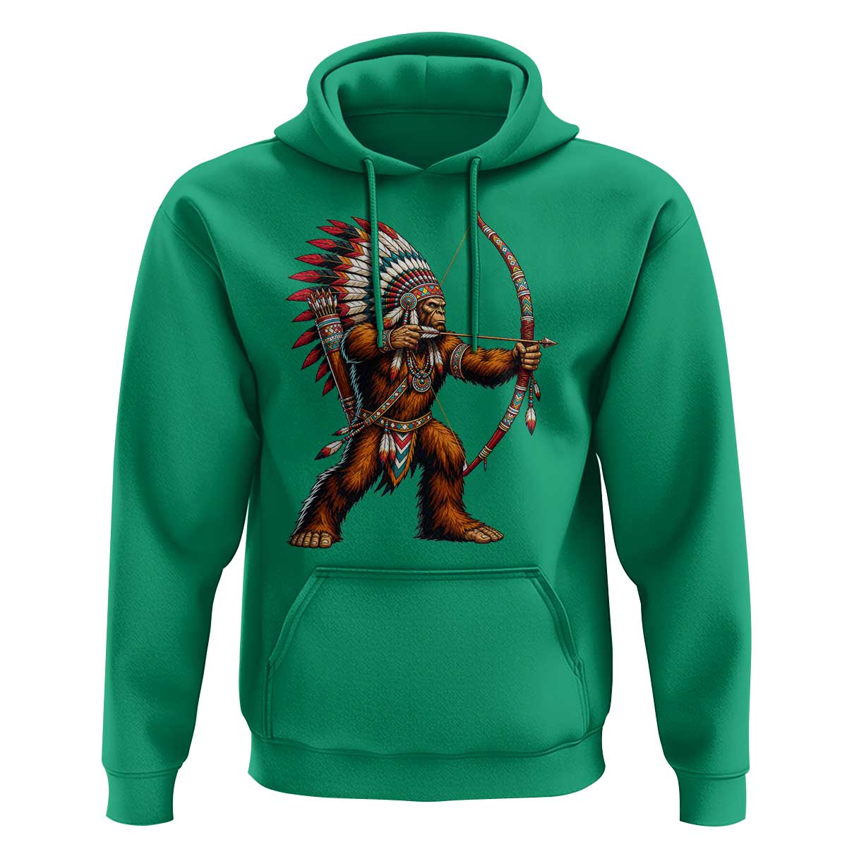Native American Bigfoot Chief Hoodie Forest Warrior Pride Graphic