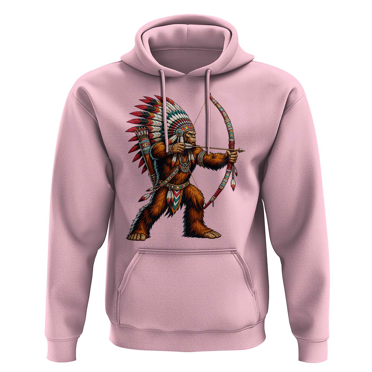 Native American Bigfoot Chief Hoodie Forest Warrior Pride Graphic