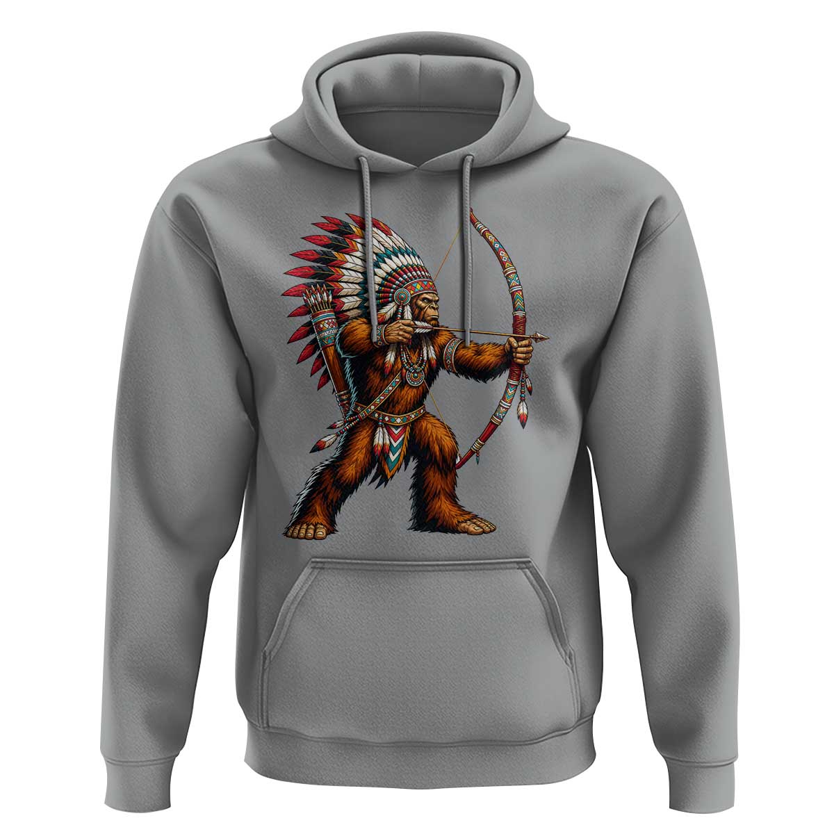 Native American Bigfoot Chief Hoodie Forest Warrior Pride Graphic