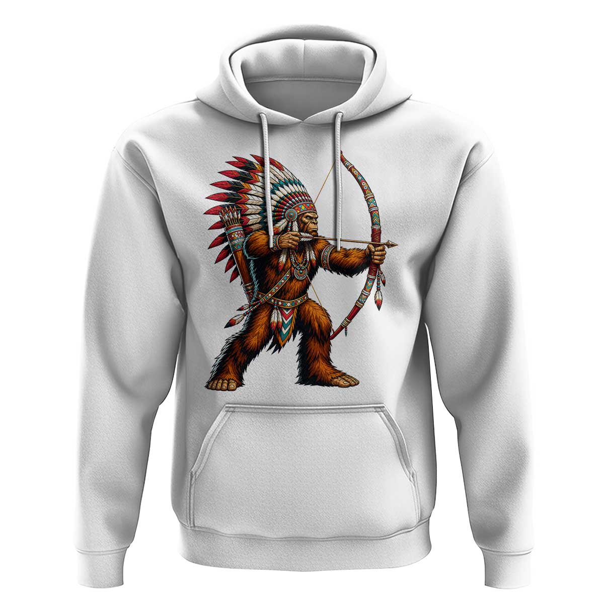 Native American Bigfoot Chief Hoodie Forest Warrior Pride Graphic