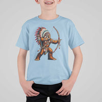 Native American Bigfoot Chief T Shirt For Kid Forest Warrior Pride Graphic