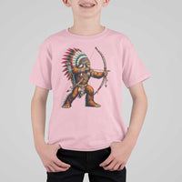 Native American Bigfoot Chief T Shirt For Kid Forest Warrior Pride Graphic