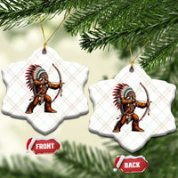 Native American Bigfoot Chief Ceramic Ornament Forest Warrior Pride Graphic