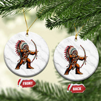 Native American Bigfoot Chief Ceramic Ornament Forest Warrior Pride Graphic