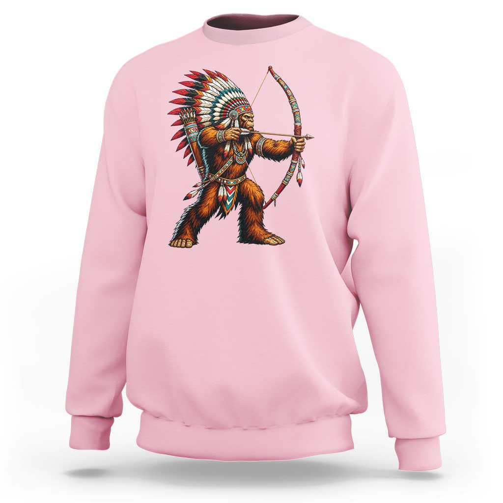Native American Bigfoot Chief Sweatshirt Forest Warrior Pride Graphic