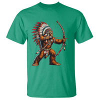 Native American Bigfoot Chief T Shirt Forest Warrior Pride Graphic