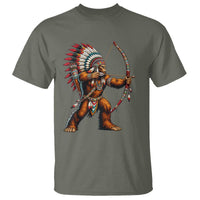Native American Bigfoot Chief T Shirt Forest Warrior Pride Graphic