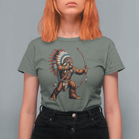 Native American Bigfoot Chief T Shirt For Women Forest Warrior Pride Graphic