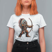 Native American Bigfoot Chief T Shirt For Women Forest Warrior Pride Graphic