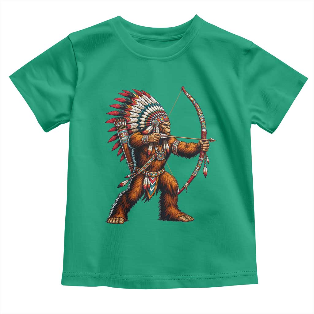 Native American Bigfoot Chief Toddler T Shirt Forest Warrior Pride Graphic