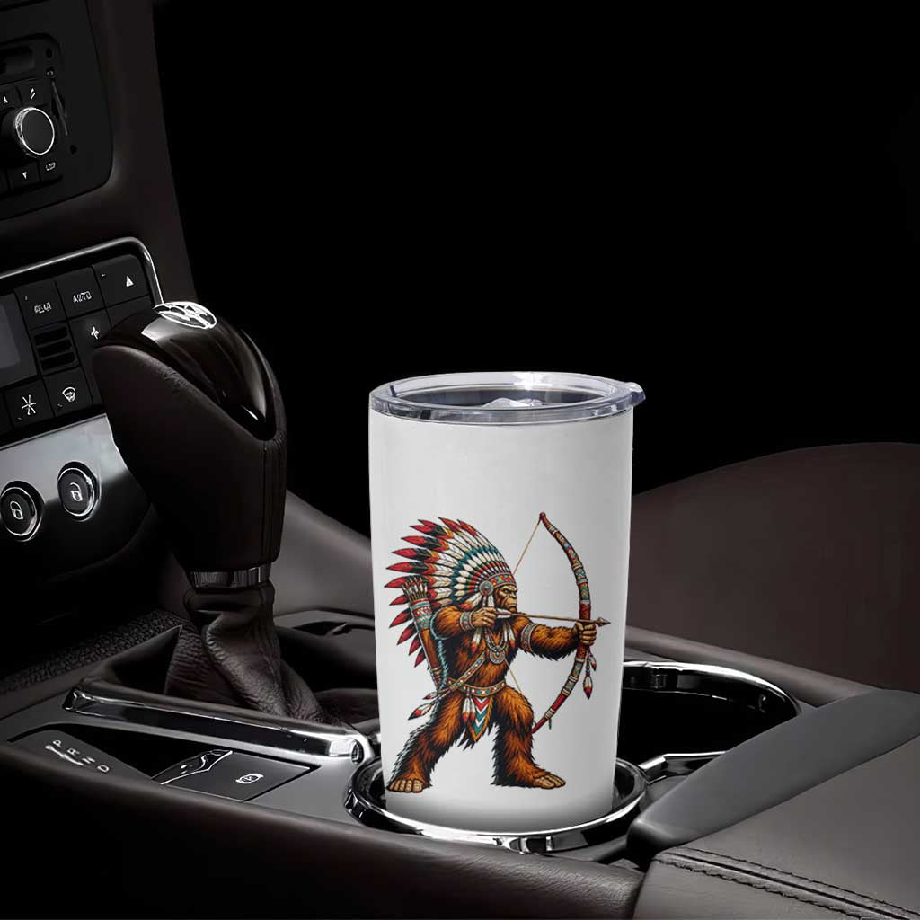 Native American Bigfoot Chief Tumbler Cup Forest Warrior Pride Graphic