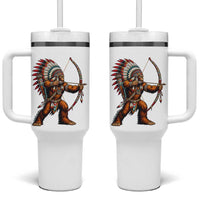 Native American Bigfoot Chief Tumbler With Handle Forest Warrior Pride Graphic