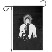 Bigfoot Native American Chief Garden Flag Hunting Spear Warrior Graphic