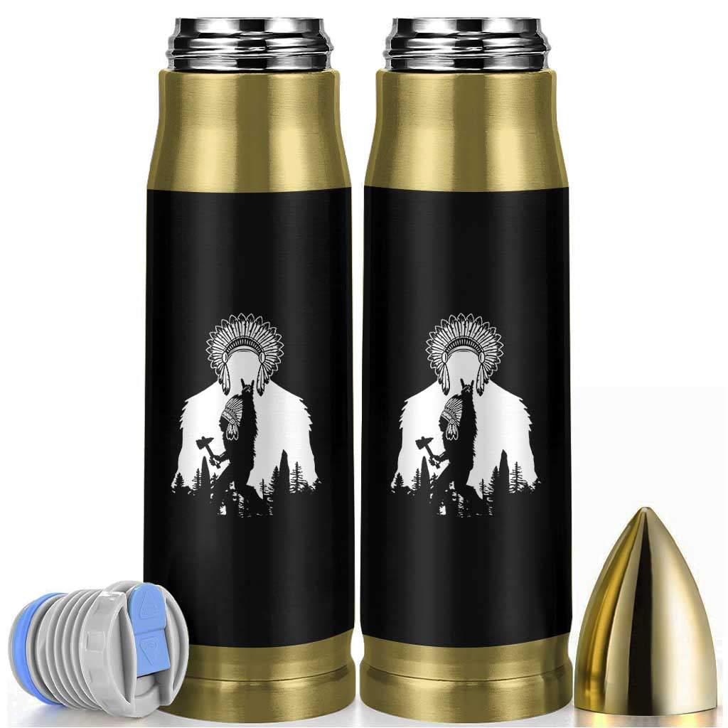 Bigfoot Native American Chief Bullet Tumbler Hunting Spear Warrior Graphic