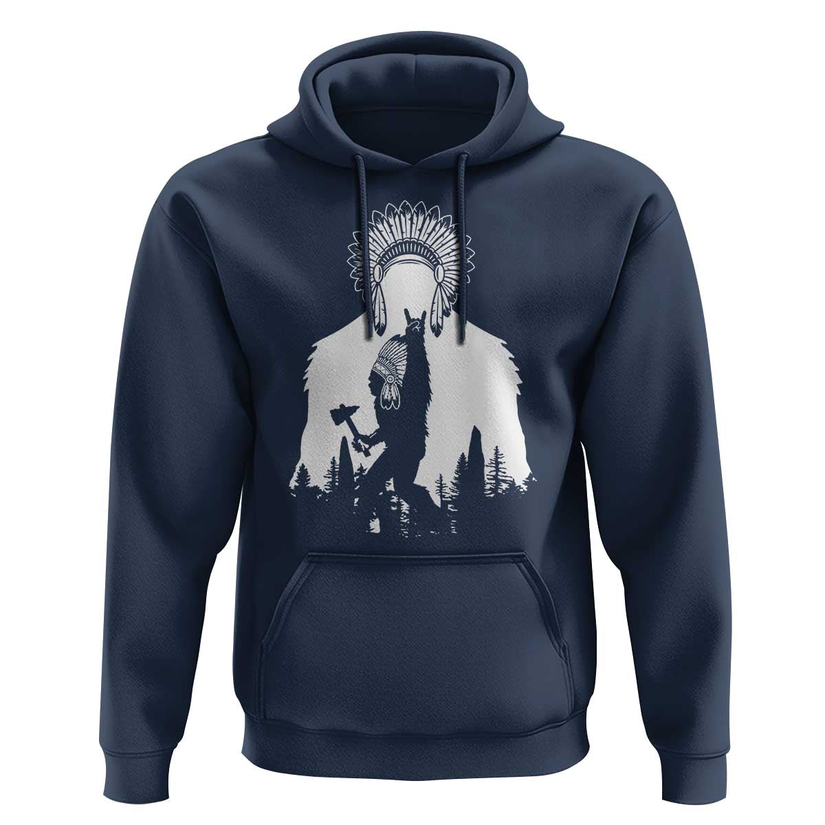 Bigfoot Native American Chief Hoodie Hunting Spear Warrior Graphic