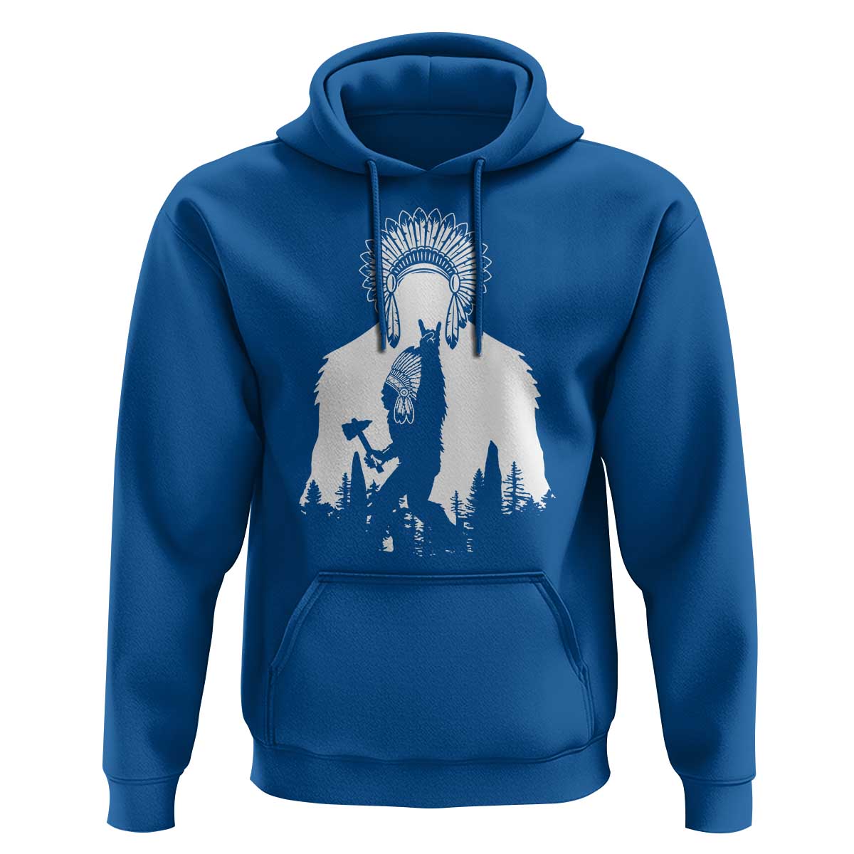 Bigfoot Native American Chief Hoodie Hunting Spear Warrior Graphic
