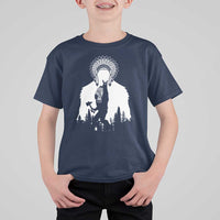 Bigfoot Native American Chief T Shirt For Kid Hunting Spear Warrior Graphic