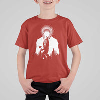 Bigfoot Native American Chief T Shirt For Kid Hunting Spear Warrior Graphic