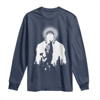 Bigfoot Native American Chief Long Sleeve Shirt Hunting Spear Warrior Graphic