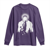 Bigfoot Native American Chief Long Sleeve Shirt Hunting Spear Warrior Graphic