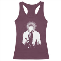 Bigfoot Native American Chief Racerback Tank Top Hunting Spear Warrior Graphic
