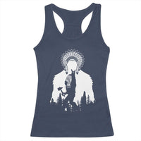 Bigfoot Native American Chief Racerback Tank Top Hunting Spear Warrior Graphic