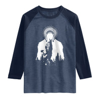 Bigfoot Native American Chief Raglan Shirt Hunting Spear Warrior Graphic