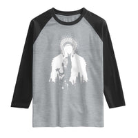 Bigfoot Native American Chief Raglan Shirt Hunting Spear Warrior Graphic