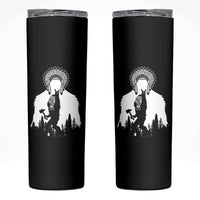 Bigfoot Native American Chief Skinny Tumbler Hunting Spear Warrior Graphic