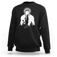 Bigfoot Native American Chief Sweatshirt Hunting Spear Warrior Graphic