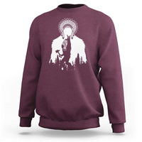 Bigfoot Native American Chief Sweatshirt Hunting Spear Warrior Graphic
