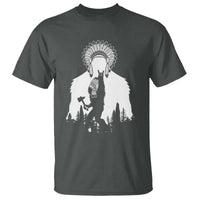 Bigfoot Native American Chief T Shirt Hunting Spear Warrior Graphic