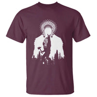 Bigfoot Native American Chief T Shirt Hunting Spear Warrior Graphic