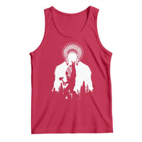 Bigfoot Native American Chief Tank Top Hunting Spear Warrior Graphic