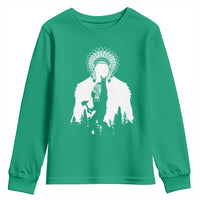 Bigfoot Native American Chief Youth Sweatshirt Hunting Spear Warrior Graphic