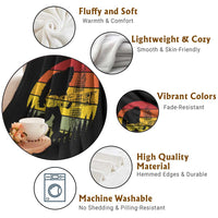 Vintage Pacific Northwest Bigfoot With Totem Pole Throw Blanket