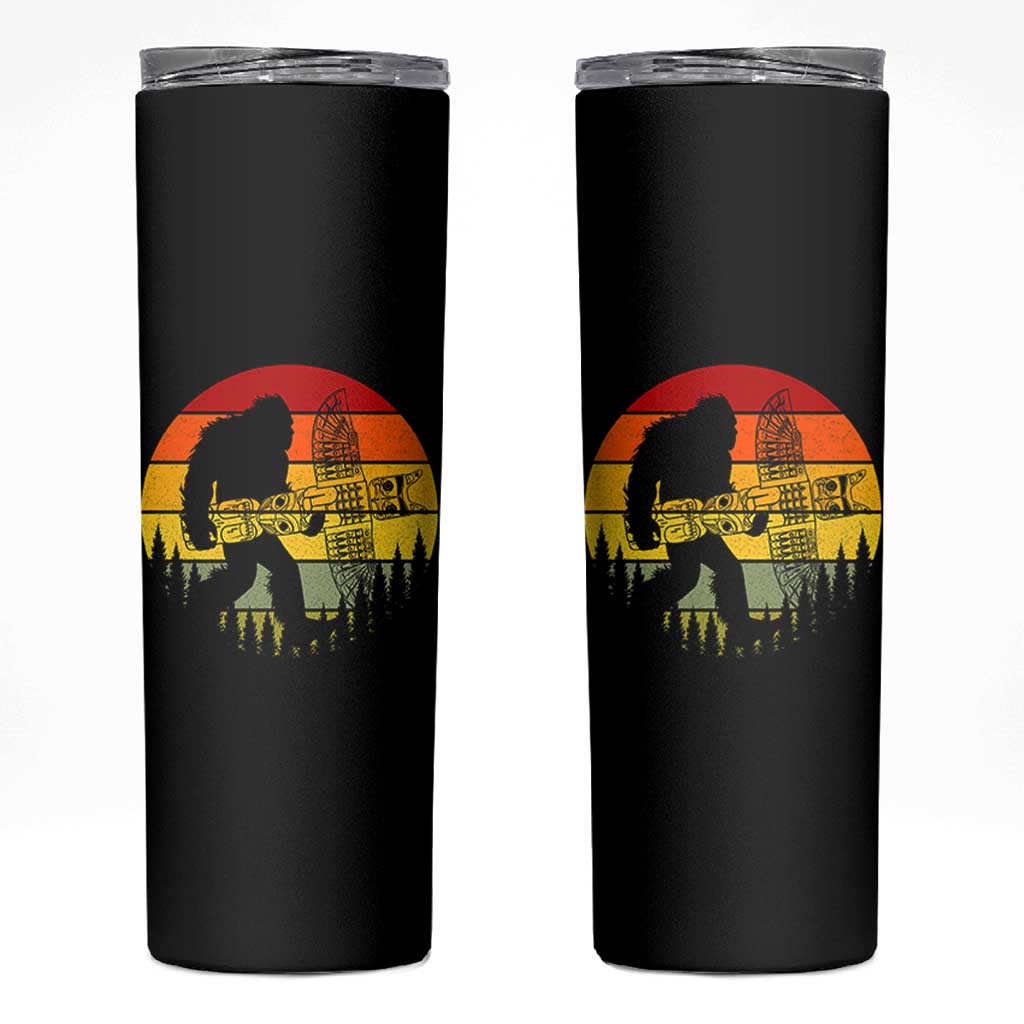 Vintage Pacific Northwest Bigfoot With Totem Pole Skinny Tumbler