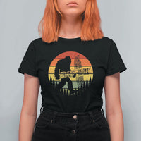 Vintage Pacific Northwest Bigfoot With Totem Pole T Shirt For Women