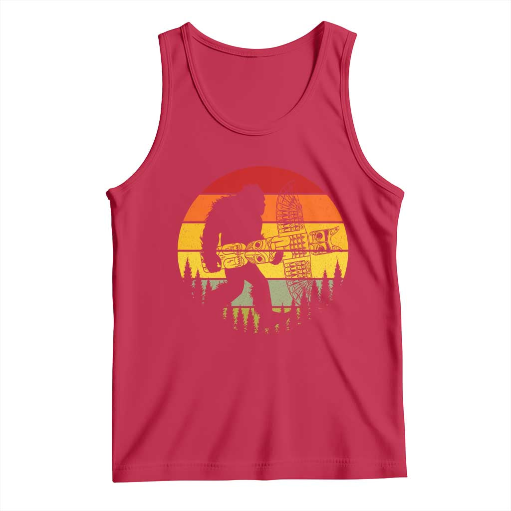 Vintage Pacific Northwest Bigfoot With Totem Pole Tank Top