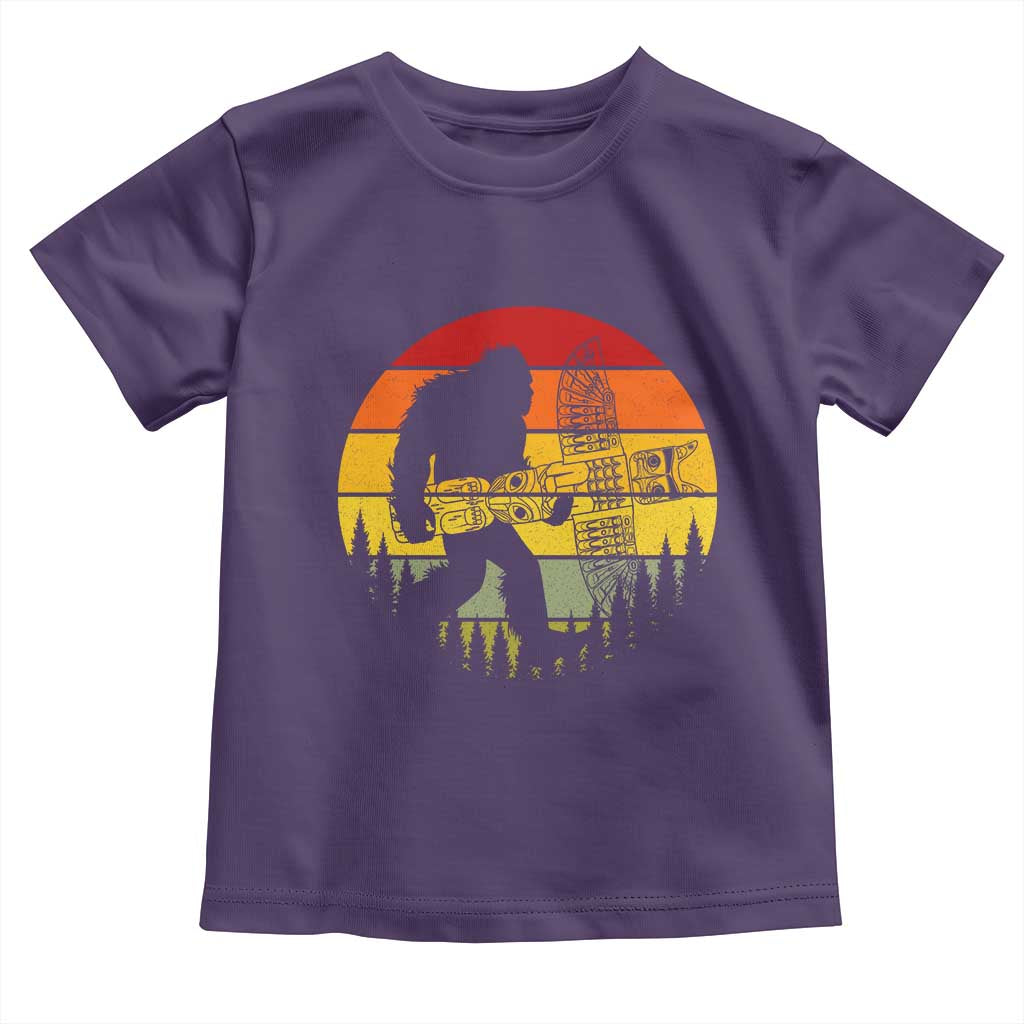 Vintage Pacific Northwest Bigfoot With Totem Pole Toddler T Shirt