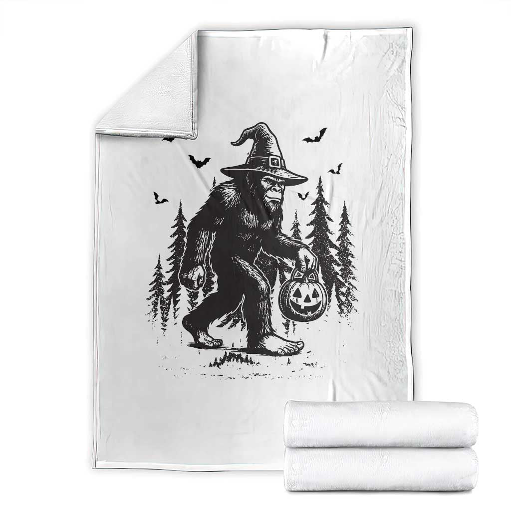 Funny Halloween Gift Throw Blanket Bigfoot Witch Costume - Wonder Print Shop