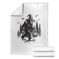 Funny Halloween Gift Throw Blanket Bigfoot Witch Costume - Wonder Print Shop
