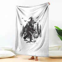 Funny Halloween Gift Throw Blanket Bigfoot Witch Costume - Wonder Print Shop