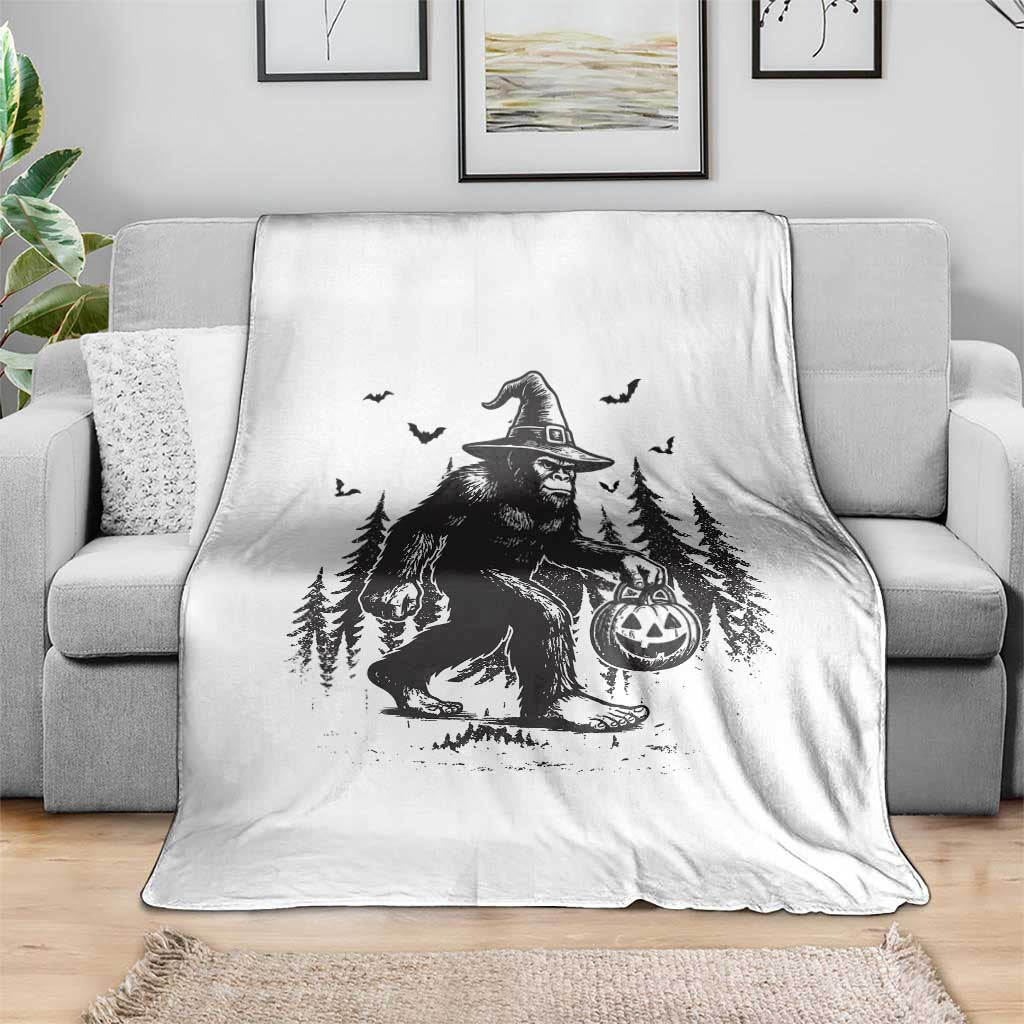 Funny Halloween Gift Throw Blanket Bigfoot Witch Costume - Wonder Print Shop