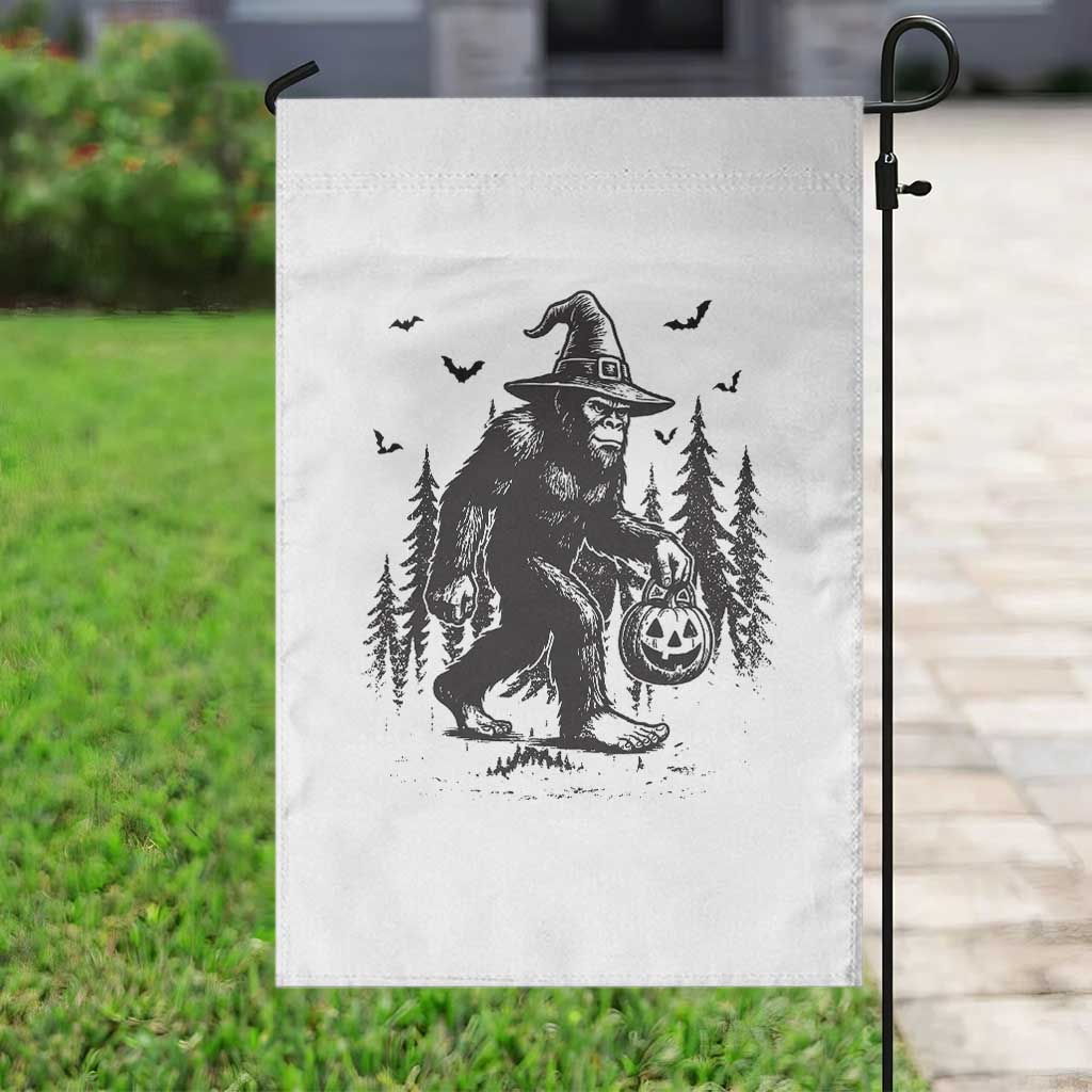 Funny Halloween Gift Garden Flag Bigfoot Witch Costume - Wonder Print Shop