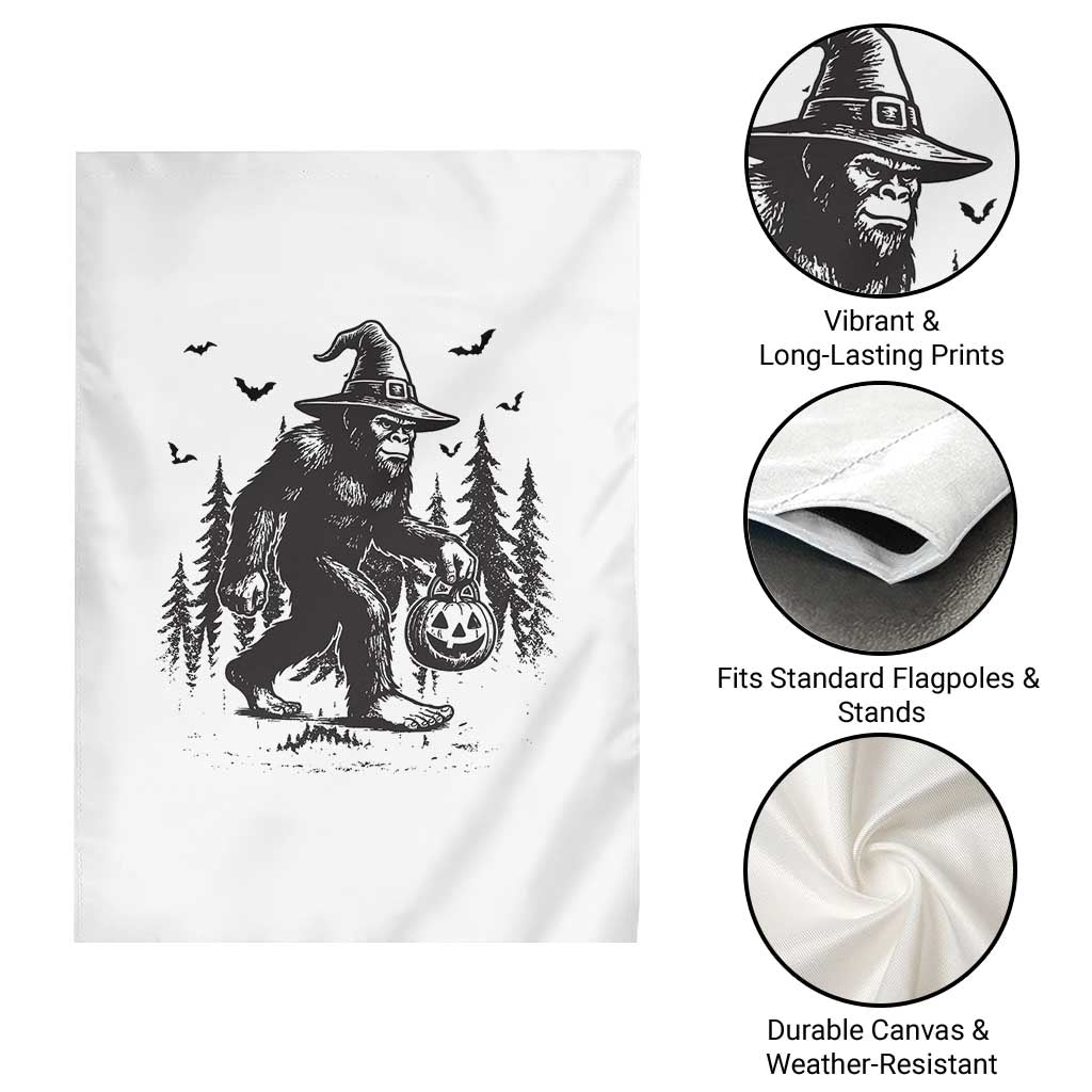 Funny Halloween Gift Garden Flag Bigfoot Witch Costume - Wonder Print Shop