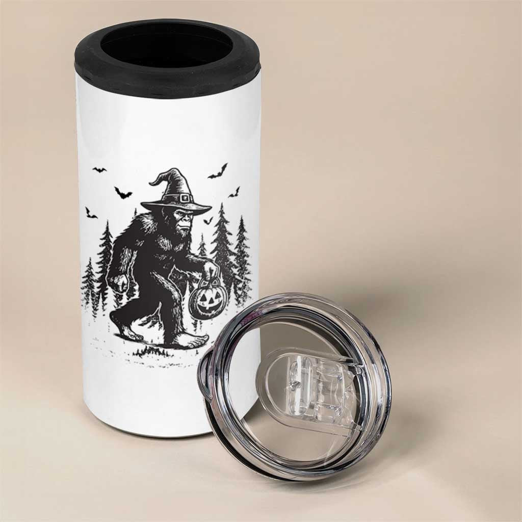 Funny Halloween Gift 4 in 1 Can Cooler Tumbler Bigfoot Witch Costume