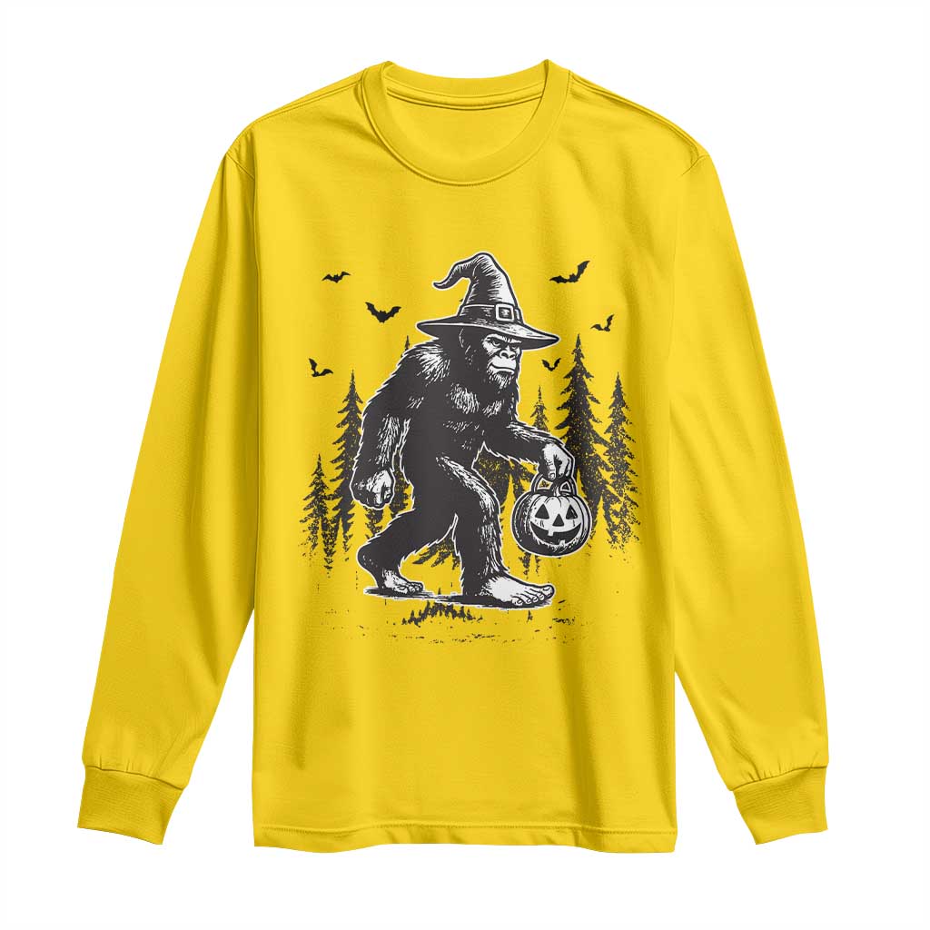 Funny Halloween Gift Long Sleeve Shirt Bigfoot Witch Costume - Wonder Print Shop